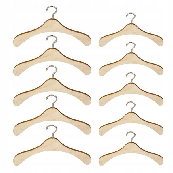 Set da 10 Appendini in Legno per Bambole 1/6 e 1/4 - 5 Pezzi Ciascuno