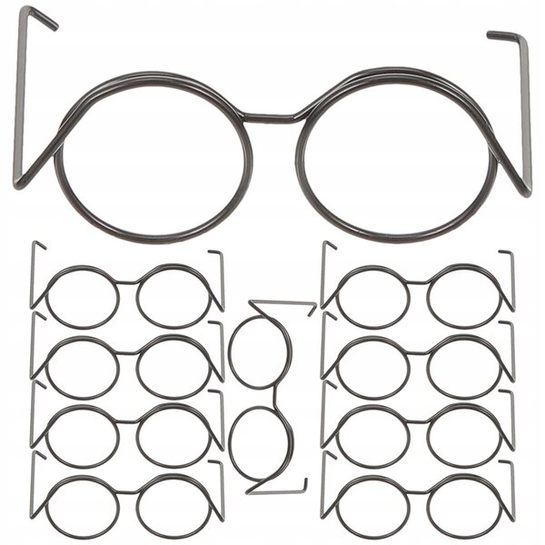 Mini occhiali da bambola 20 pezzi metallo nero accessori decorativi