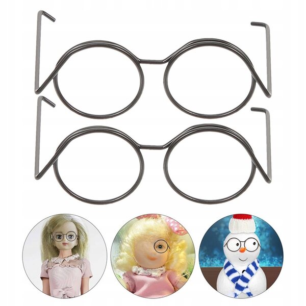 Mini occhiali da bambola 20 pezzi metallo nero accessori decorativi