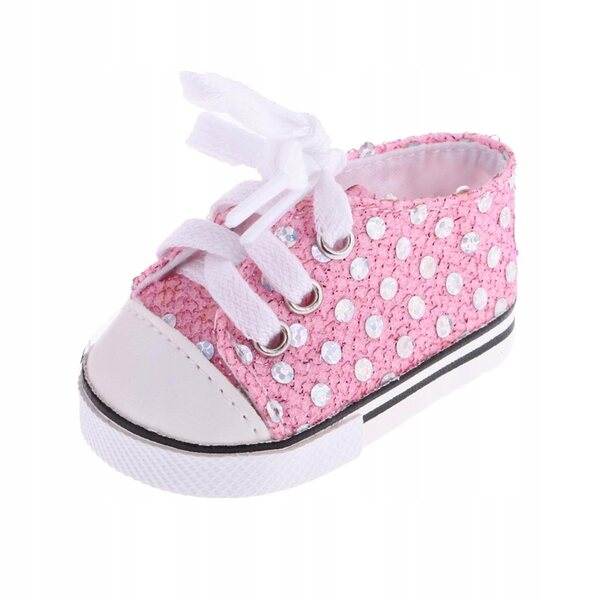 1 Paar rosafarbene Pailletten-Sneaker für 18-Zoll-Puppen – modisch und bequem