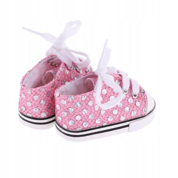 1 Paar rosafarbene Pailletten-Sneaker für 18-Zoll-Puppen – modisch und bequem