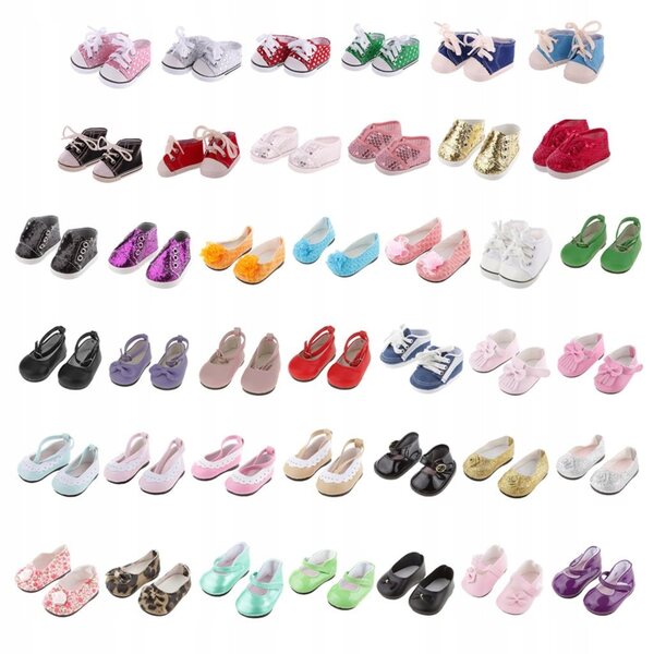 1 Paar rosafarbene Pailletten-Sneaker für 18-Zoll-Puppen – modisch und bequem