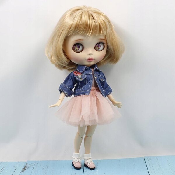 Trendy Layers Gauzy Dress Jeans Kurtka Garnitur Ubrania /6 BJD DOD DZ 12inch
