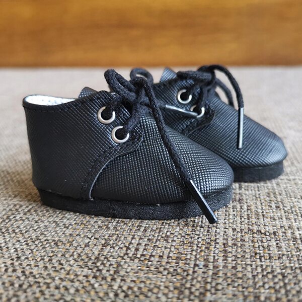 1/3 Puppenschuhe, braunes PU-Leder, modische Schnürsenkel, handgefertigt