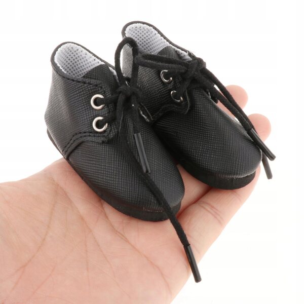 1/3 Puppenschuhe, braunes PU-Leder, modische Schnürsenkel, handgefertigt