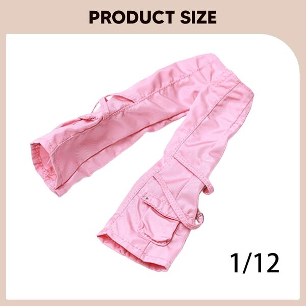 1/12 Miniaturhose für weibliche Figuren aus zartrosa Stoff Fxzqgnh