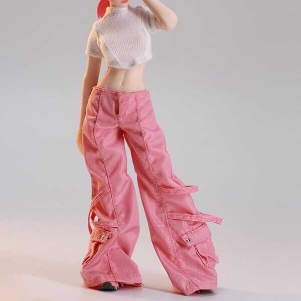 1/12 Miniaturhose für weibliche Figuren aus zartrosa Stoff Fxzqgnh