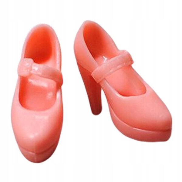 Scarpe con tacco alto per bambole 1/6 BJD in plastica rosa, accessori moda