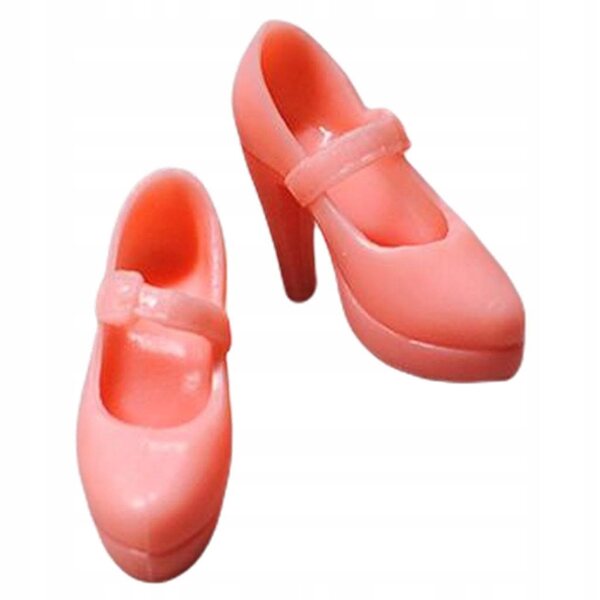 Scarpe con tacco alto per bambole 1/6 BJD in plastica rosa, accessori moda