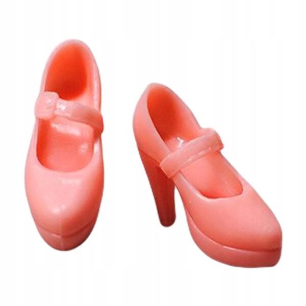 Scarpe con tacco alto per bambole 1/6 BJD in plastica rosa, accessori moda