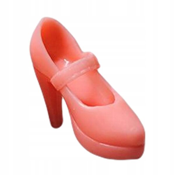Scarpe con tacco alto per bambole 1/6 BJD in plastica rosa, accessori moda