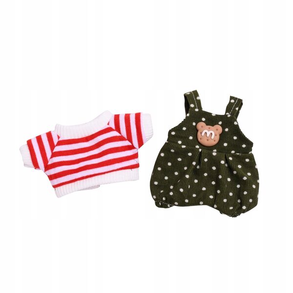 Mini abbigliamento per bambole 6 pollici - T-shirt con orsetto verde a pois