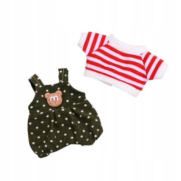 Mini abbigliamento per bambole 6 pollici - T-shirt con orsetto verde a pois