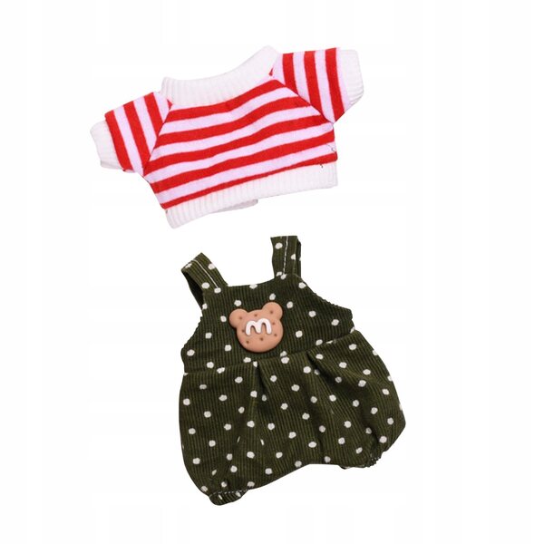 Mini abbigliamento per bambole 6 pollici - T-shirt con orsetto verde a pois