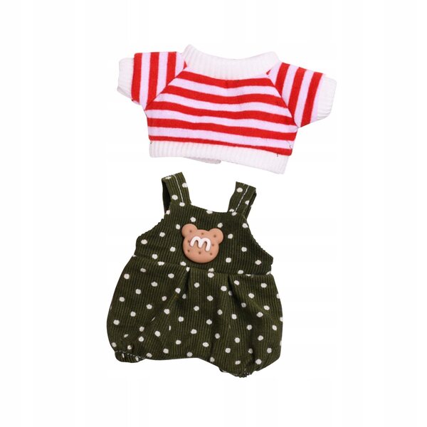 Mini abbigliamento per bambole 6 pollici - T-shirt con orsetto verde a pois