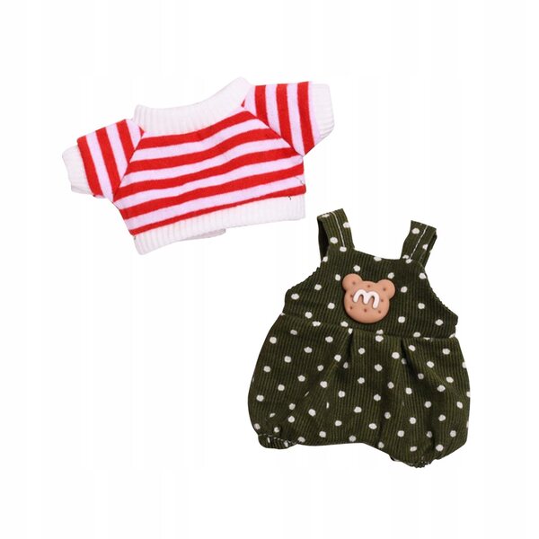 Mini abbigliamento per bambole 6 pollici - T-shirt con orsetto verde a pois