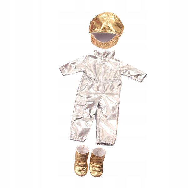 Costume spaziale argento per bambole 18 pollici - abbigliamento per bambole