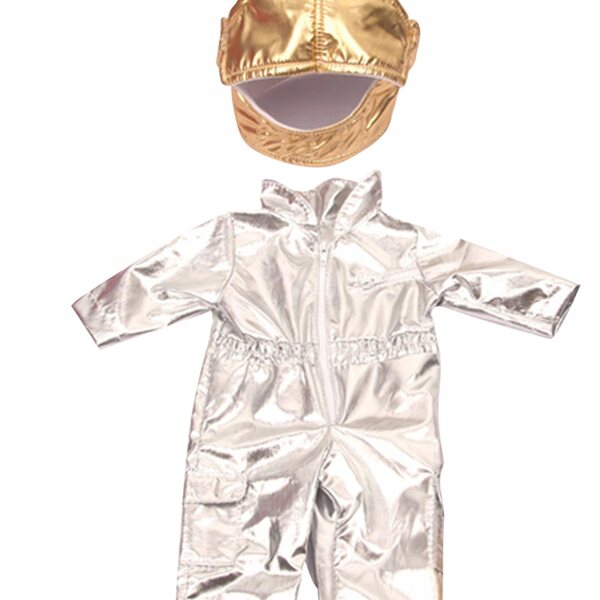 Costume spaziale argento per bambole 18 pollici - abbigliamento per bambole