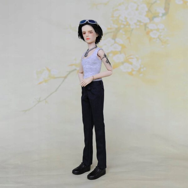 12 Zoll schwarze Spodnies für männliche BJD-Puppen, handgefertigte Puppenkleidung