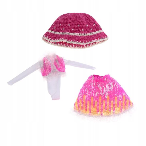 Bekleidungsset für Blythe-Puppe mit Kombinezon, Rock und rotem Hut