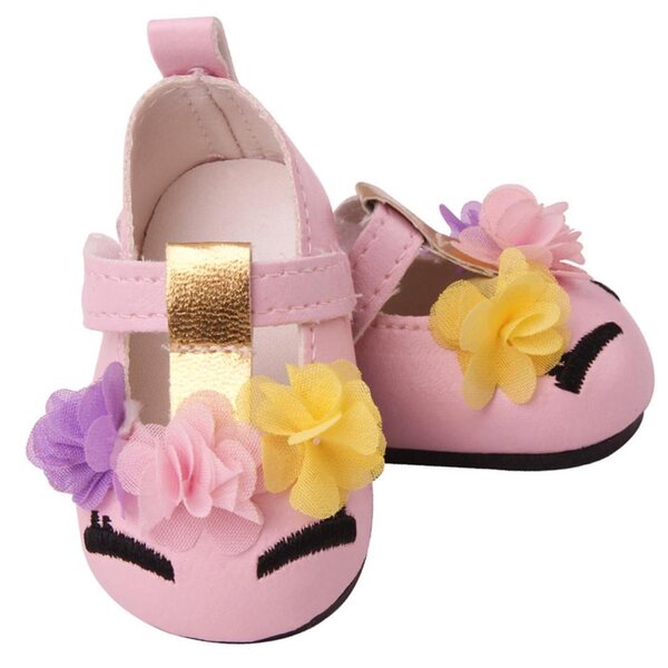 Scarpe rosa in PU per bambole da 18 pollici, accessorio moda per bambole americane