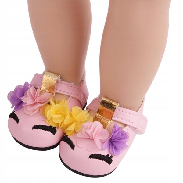 Scarpe rosa in PU per bambole da 18 pollici, accessorio moda per bambole americane