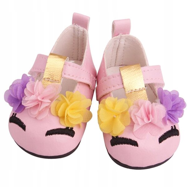 Scarpe rosa in PU per bambole da 18 pollici, accessorio moda per bambole americane