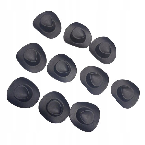 10 Mini-Western-Cowboyhüte 1/6 Schwarz für Puppen und Dekorationen