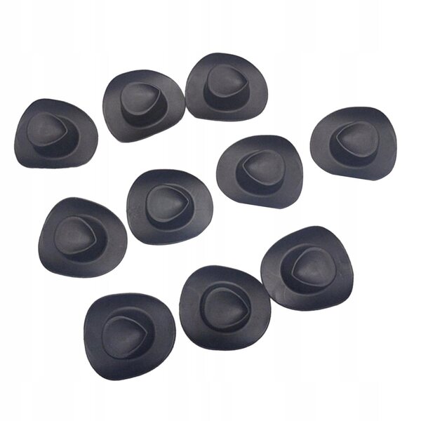 10 Mini-Western-Cowboyhüte 1/6 Schwarz für Puppen und Dekorationen