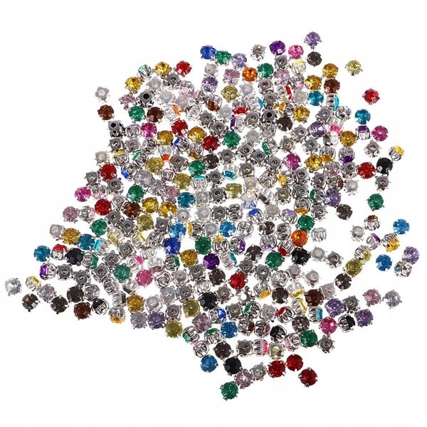 Set 300 Pietre Acriliche Diamante da Cucire 6mm per Decorazioni Artistiche