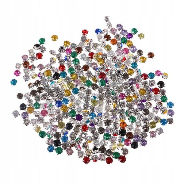 Set 300 Pietre Acriliche Diamante da Cucire 6mm per Decorazioni Artistiche