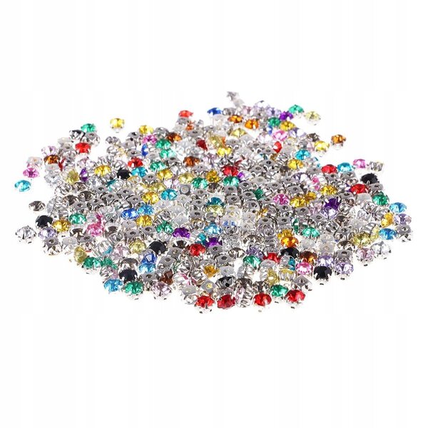 Set 300 Pietre Acriliche Diamante da Cucire 6mm per Decorazioni Artistiche