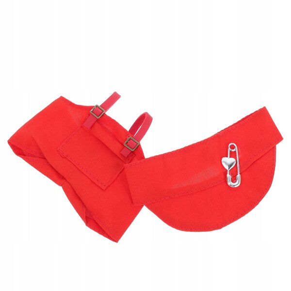 Set Vestiti Rossi per Bambole con Cappello e Bretelle per Giochi Creativi
