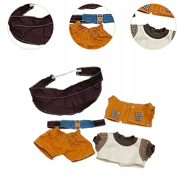 Costume in peluche per bambole 20 cm - set abiti fai da te educativo
