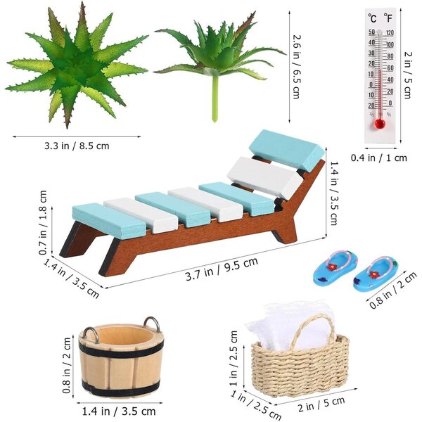 TOYANDONA Mini-Puppenhaus-Set aus dekorativem Strandzubehör aus Holz