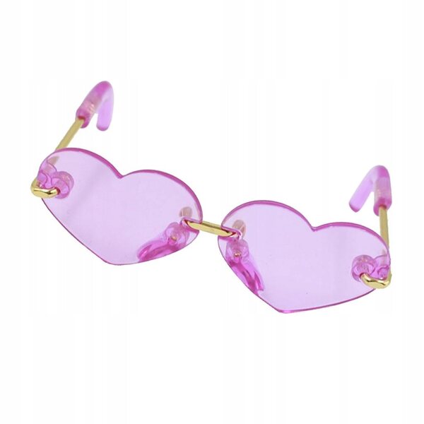 Herzförmige Sonnenbrille für 12-Zoll-Puppen, modisches Lila
