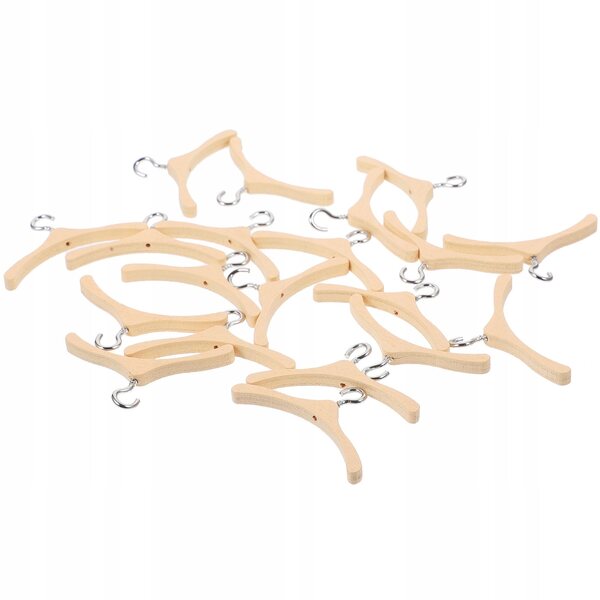 Set 20 Mini Appendini in Legno per Bambole - Accessori Vintage per Casa delle Bambole