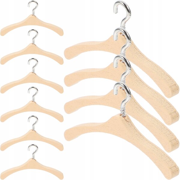 Set 20 Mini Appendini in Legno per Bambole - Accessori Vintage per Casa delle Bambole