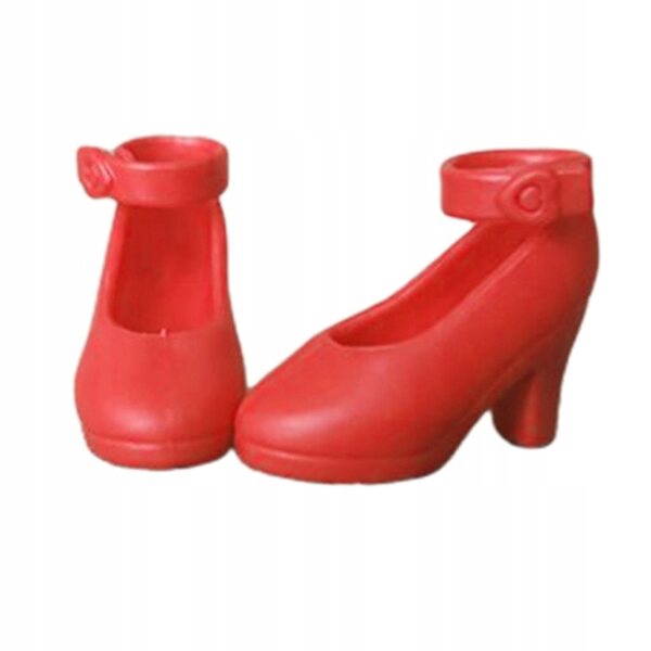 Scarpe rosse con tacco per bambole 1:6 compatibili Blythe, Licca, Momoko