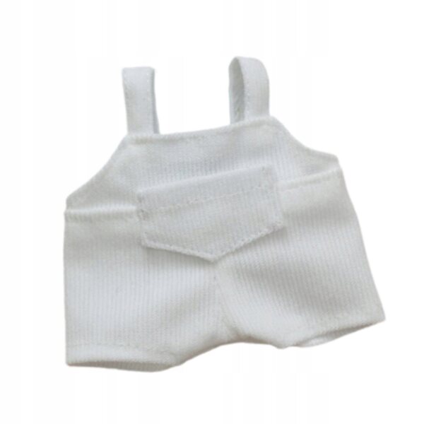 Pantaloni con bretelle per bambole 17 cm, abbigliamento miniatura resistente