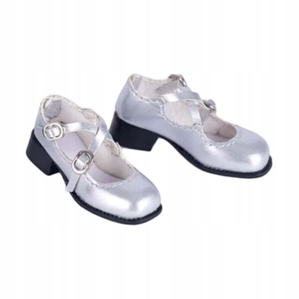 Bequeme und modische PU-Puppenschuhe mit niedrigem Absatz im Maßstab 1:6 für 12-Zoll-Figuren
