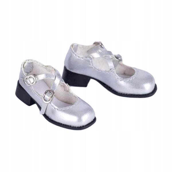 Bequeme und modische PU-Puppenschuhe mit niedrigem Absatz im Maßstab 1:6 für 12-Zoll-Figuren