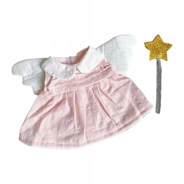 Rosafarbenes Kleid für 20-cm-Puppe aus weichem Stoff, leicht zu tragen