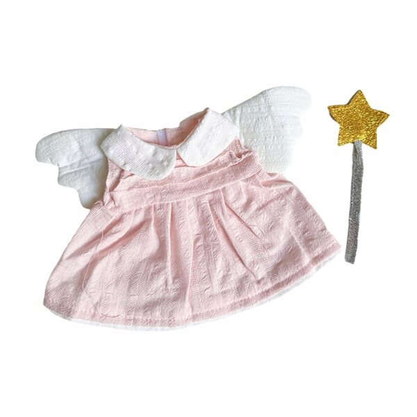 Rosafarbenes Kleid für 20-cm-Puppe aus weichem Stoff, leicht zu tragen