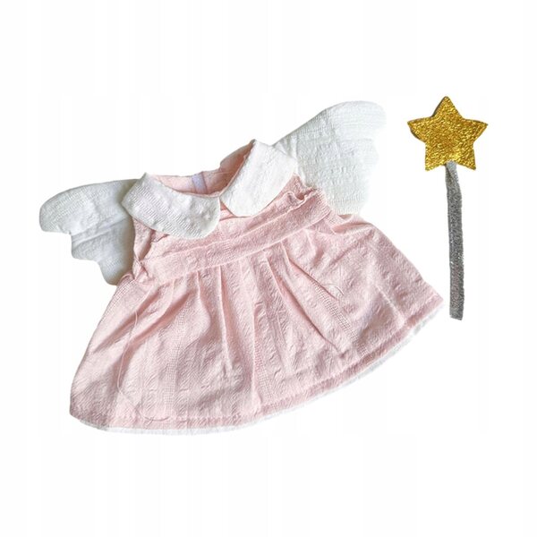 Rosafarbenes Kleid für 20-cm-Puppe aus weichem Stoff, leicht zu tragen