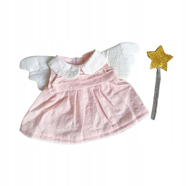 Rosafarbenes Kleid für 20-cm-Puppe aus weichem Stoff, leicht zu tragen
