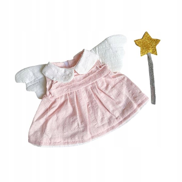 Rosafarbenes Kleid für 20-cm-Puppe aus weichem Stoff, leicht zu tragen