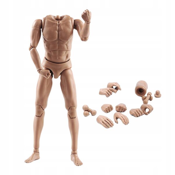 1:6 Realistische männliche Figur aus Silikon mit Stahlskelett und 28 Gelenken
