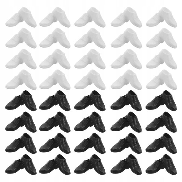 40 Mini-Kunststoffschuhe für männliche Puppen im Prince-Stil – verschiedene Farben