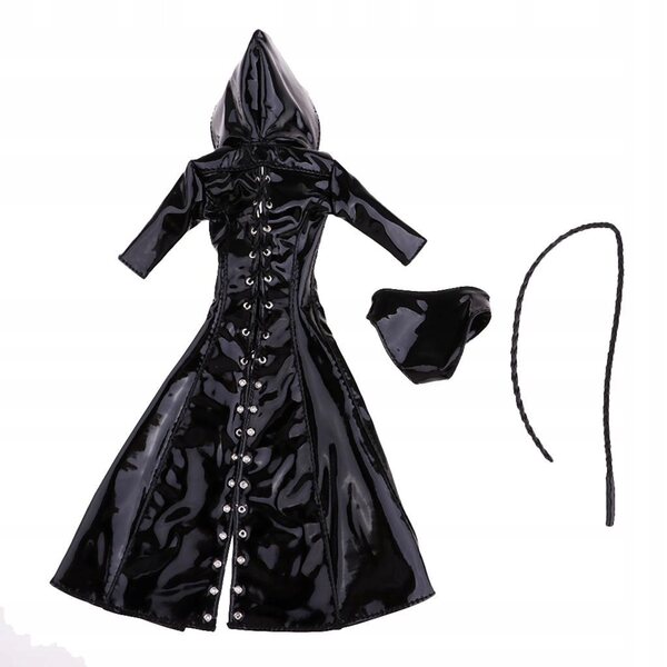 PU-Bekleidungsset mit Kapuze und Kalesoni für 1/6 Actionfigur, 12 Zoll